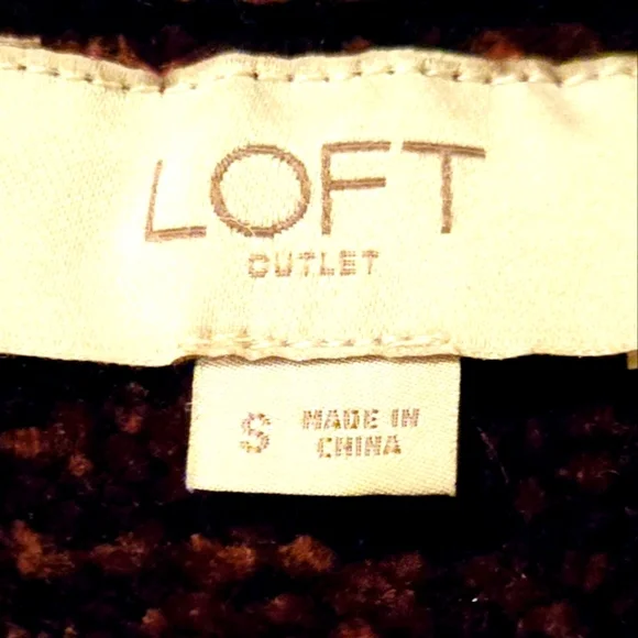 LOFT Cardigan Soft Chenille Sz Small Cranberry Color - Picture 8 of 9